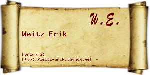 Weitz Erik névjegykártya